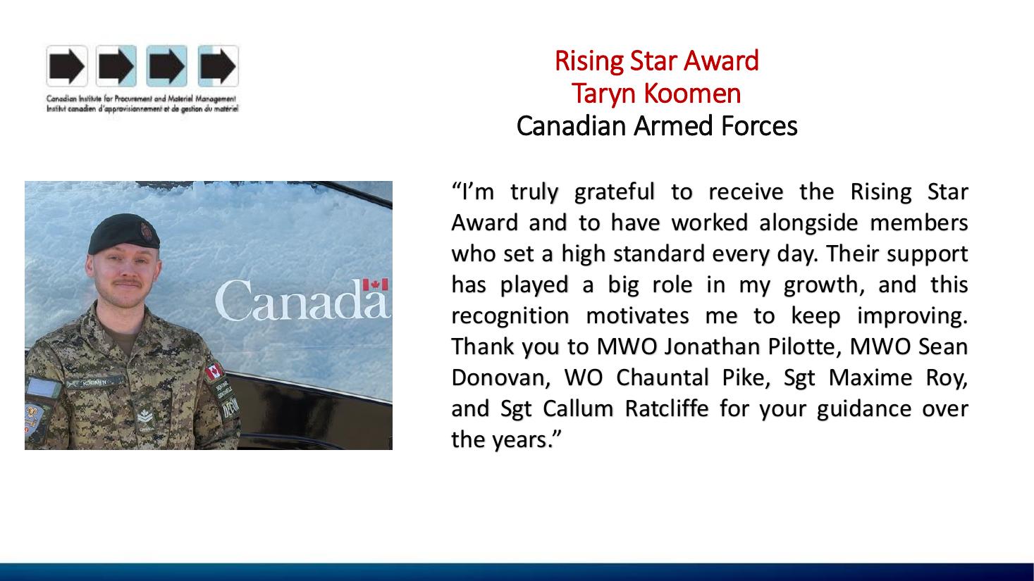 Taryn Koomen, 2026 CIPMM Rising Star Award recipient